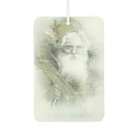 Frosted vintage Santa Claus Merry Christmas Air Freshener