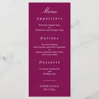 Elegant Mulberry Wedding Menu