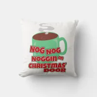 Awesome Eggnog Holiday Saying Throw Pillow