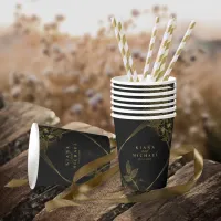 Gold Dust & Outlines Wedding Black/Gld ID835 Paper Cups