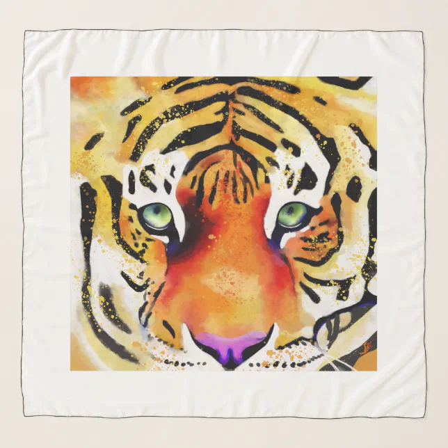 Capturing the Majesty: A Tiger's Gaze Scarf