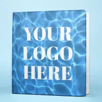 Aqua Blue Swimming Pool Photo Logo 3 Ring Binder