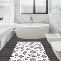 Seashells Starfish Watercolor Violet ID782 Rug