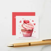 Red Hearts Sweet Cupcake Valentine's Day Card
