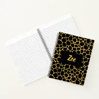 Animal Print Black and Mustard Patterned Notebook