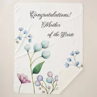 Elegant Floral Wedding Soft Botanical Romance Sherpa Blanket