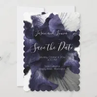 Dark Purple Minimalist Radiant Diaphanous  Modern Invitation