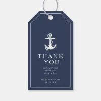 Blue Wave Anchor Wedding Thank You Wht/Navy ID836 Gift Tags