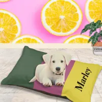 Stylish Color Block Modern Personalized Name Dog Pet Bed