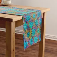 Abstract colorful star pattern  short table runner