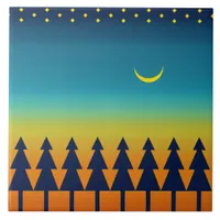 Southwest Sunset Pines Moon Ceramic Tile