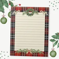 Red Plaid Country Christmas Notepad