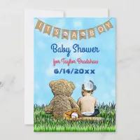 Boy's Baseball Themed Baby Shower Invitation