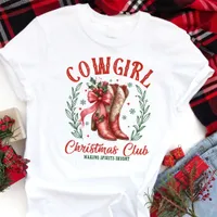 Cowgirl Christmas Club Holiday Boots Tri-Blend Shirt