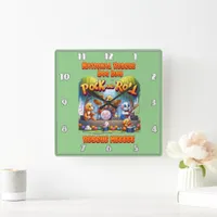 National Dog Rescue Celebration With Rock Band Square Wall Clock