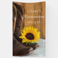 Country Sunflower Western Quincea&#241;era Banner