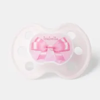 Personalized Pretty Pink Bow Baby Girl  Pacifier