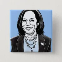 Kamala Harris Caricature Political Button