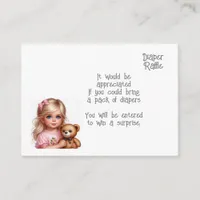 Baby diaper raffle enclosure card