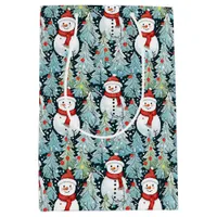 Warm and Cozy Snowman on a Winter Day Christmas Medium Gift Bag