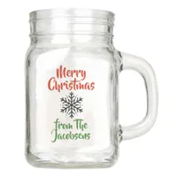 Personalized Merry Christmas Jar  Black Snowflake