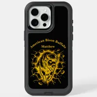 Bison Bursting Through a Wall iPhone 15 Pro Max Case