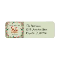 Cute Gingerbread Cookie Family Christmas Label