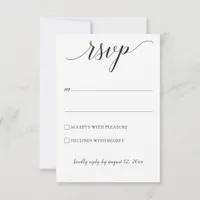 Typography Wedding RSVP / Reply Card (Black)