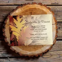 Painted Fall Leaves Wedding Save the Date Invitation