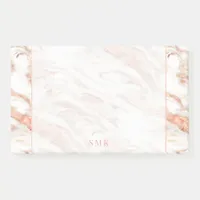 Elegant Monogram on Chic Copper Rose Gold Marble Post-it Notes