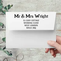 Minimalist Mr & Mrs Wedding Return Address Envelope