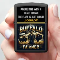 Buffalo Farmer With Herd at Dusk Zippo Lighter