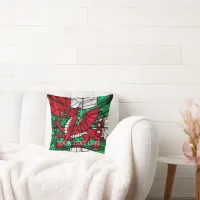 Welsh Red Dragon Flag Throw Pillow