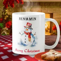 Merry Christmas Festive Personalized Snowman Coffee Mug