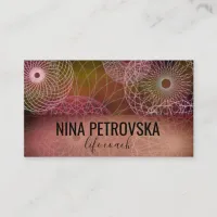 Elegant Oriental Mandalas Life Coach Business Card