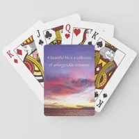 Breathtaking sunset over the sea   poker cards