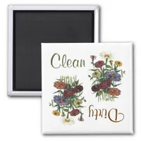 Zinnia Flowers Dishwasher Magnet