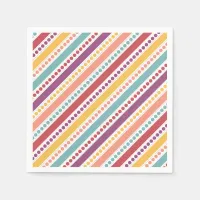 Rainbow Dots & Stripes Girl Birthday Napkins