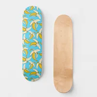 Go Bananas Blue and Yellow Banana Fruit Patterned Skateboard