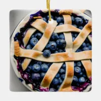 Blue Berry Pie Christmas Humor  | Funny Food Pun Ceramic Ornament