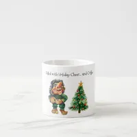 Cheeky Christmas Troll and Tree Delight  Espresso Cup