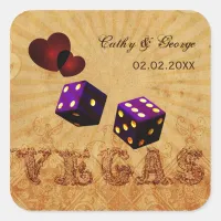 purple dice Vintage Vegas favor stickers