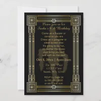 Roaring 20s art deco flapper girl invitation