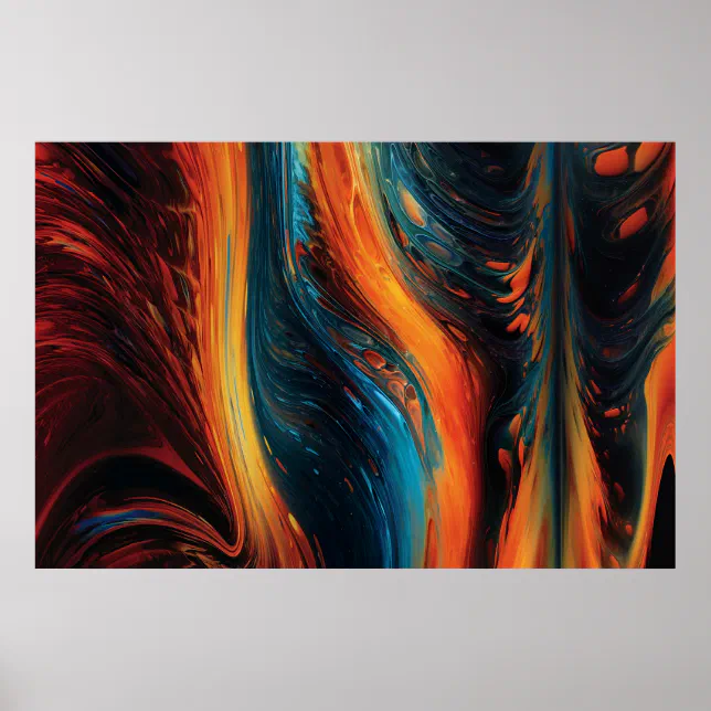 Fire smudge painting poster