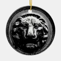 Mythological Ancient Symbol Lion Head Ceramic Ornament