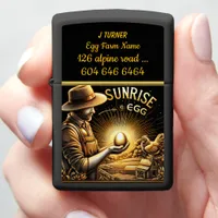 A Farmer Cherishing a Freshly Laid Egg at Dawn Zippo Lighter