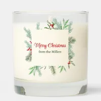 Merry Christmas Greenery Wreath Xmas Scented Candle