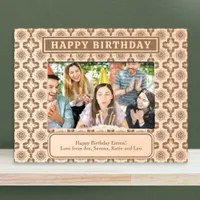 Patterned Rustic Personalized Happy Birthday Etched Frames