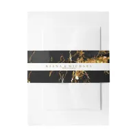 Marble Glitter Wedding Black Gold V2 ID644 Invitation Belly Band