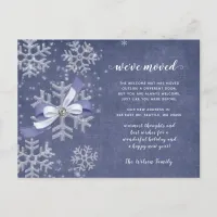 Snowflakes Flurries Holiday Moving Announcement Postcard